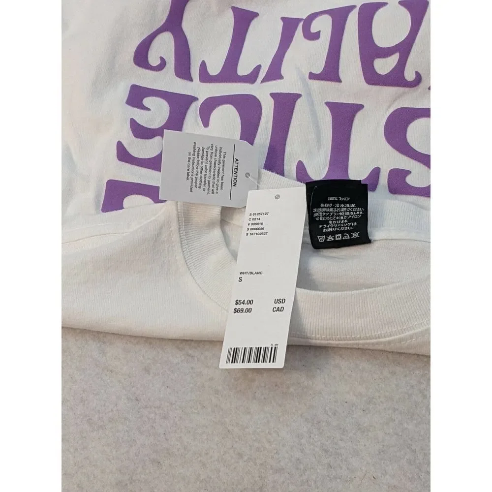 Obey Social Justice Peace Equality Long Sleeve T-shirt Small White Crew Neck NWT - Picture 6 of 7